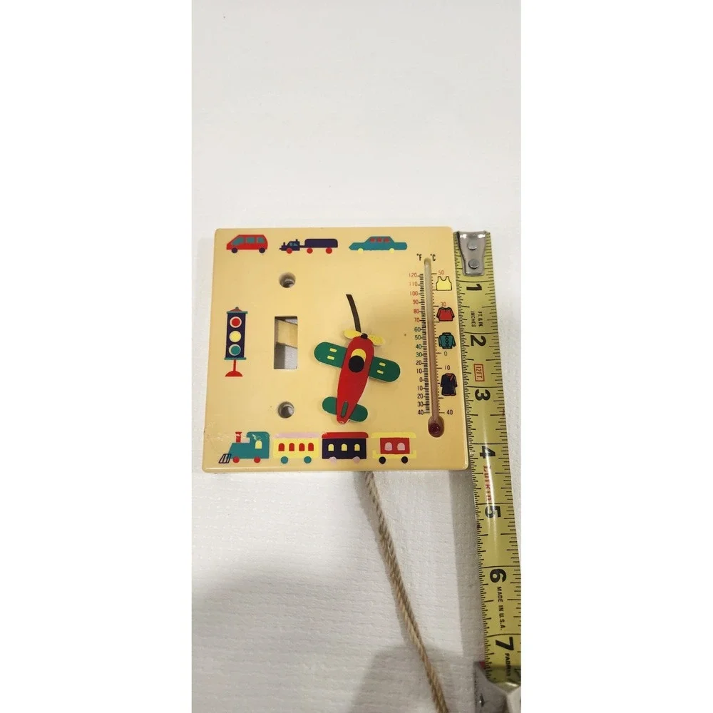 Vintage Termomete Yellow Plain/Train‎ Nursery  Switch Plate With Pull Strings